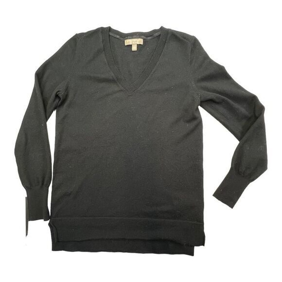 Banana Republic Women's Merino Wool V Neck Pullover Sweater Black Size Medium - Picture 5 of 8